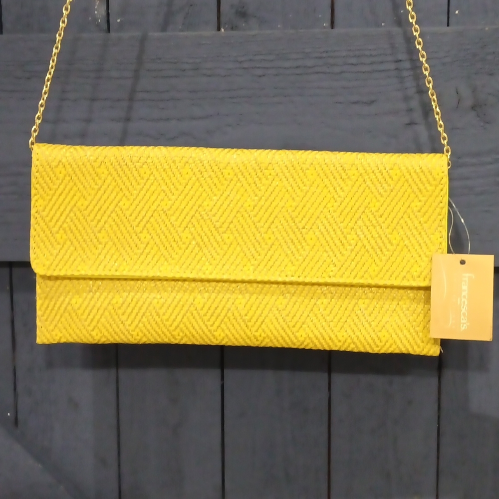 Francesca's Yellow Envelope Clutch NWT